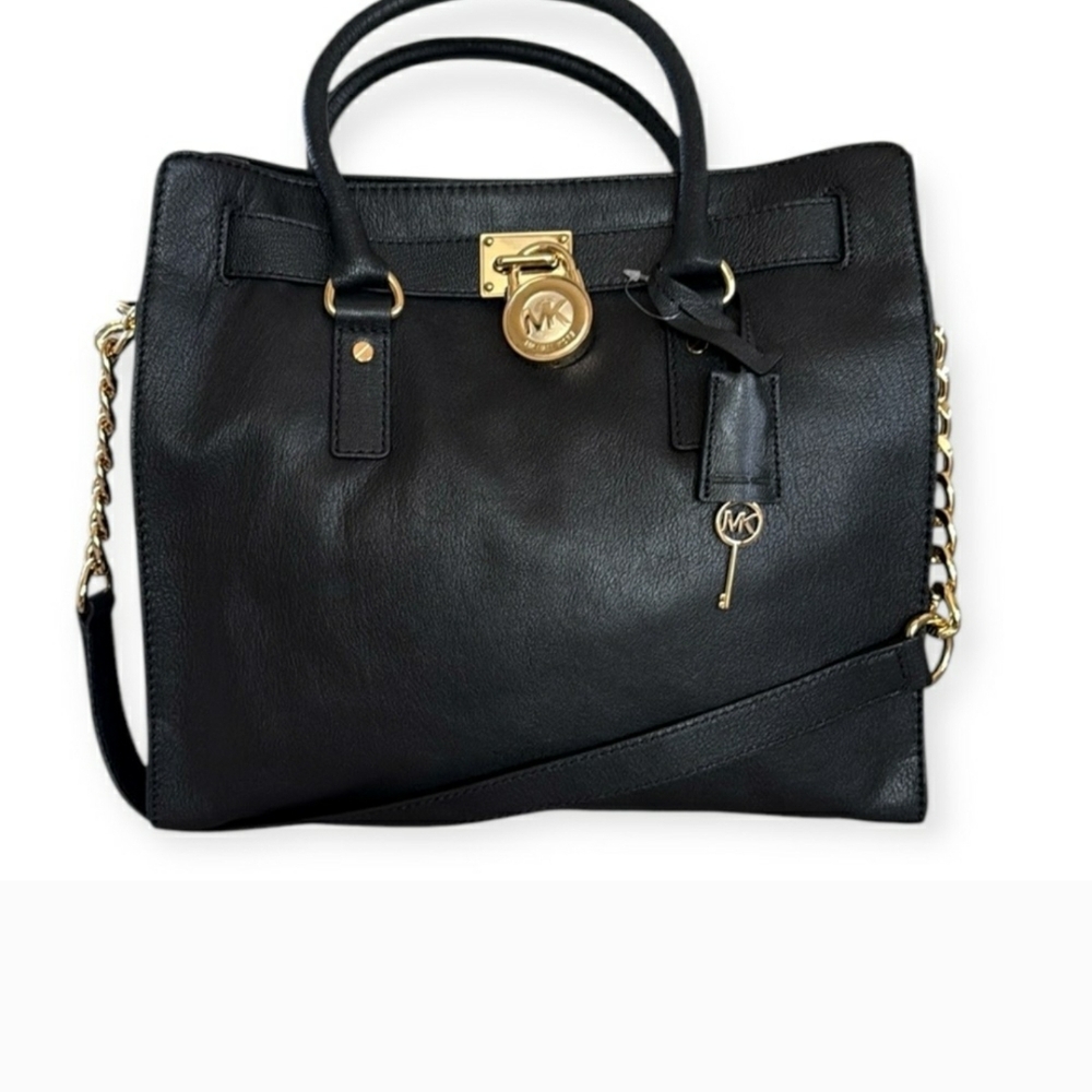 Michael Kors Black Leather Tote Bag
